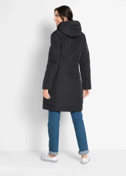 bonprix Bekleidung·Hosen|Jacken & Mäntel^leicht wattierter Kurzmantel mit Kapuze schwarz