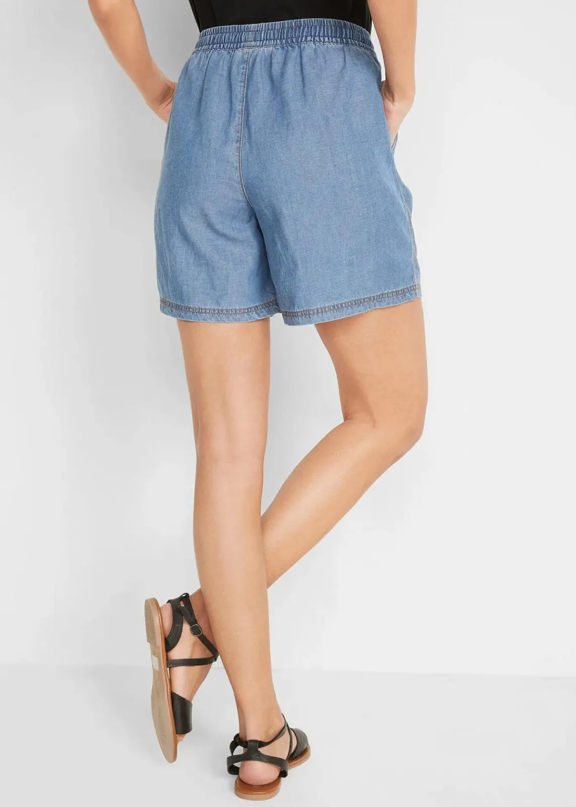 bonprix Bekleidung·Outdoorbekleidung|Shorts^Leichte Denim Shorts mit Leinen hellblau denim