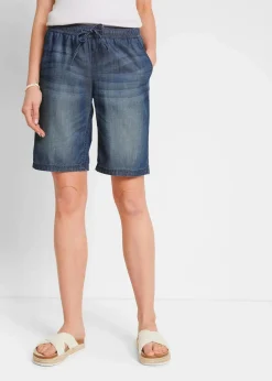 bonprix Bekleidung·Outdoorbekleidung|Shorts^Leichte Denim-Hose mit Leinen blau denim