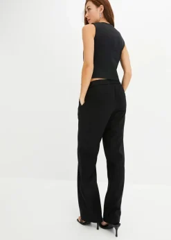 bonprix Bekleidung·Kleider|Hosen^Leichte Marlenehose mit Viskose schwarz