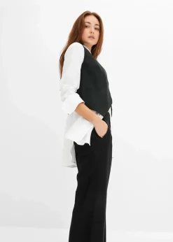 bonprix Bekleidung·Kleider|Hosen^Leichte Marlenehose mit Viskose schwarz