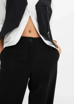bonprix Bekleidung·Kleider|Hosen^Leichte Marlenehose mit Viskose schwarz