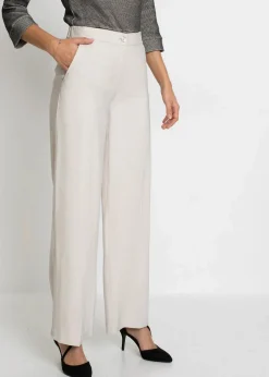 bonprix Hosen|Bekleidung·Kleider^Leichte Marlenehose mit Viskose hellbeige
