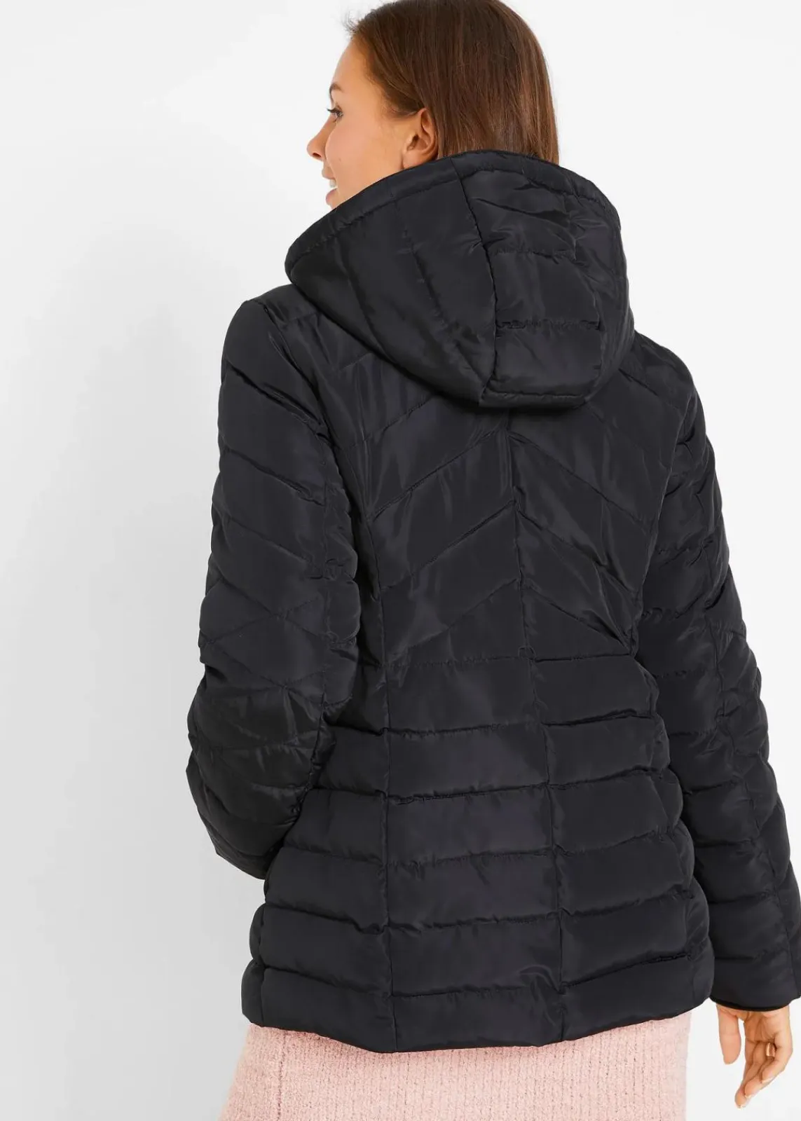 bonprix Bekleidung·Hosen|Jacken & Mäntel^Leichte Steppjacke mit abnehmbarer Kapuze schwarz