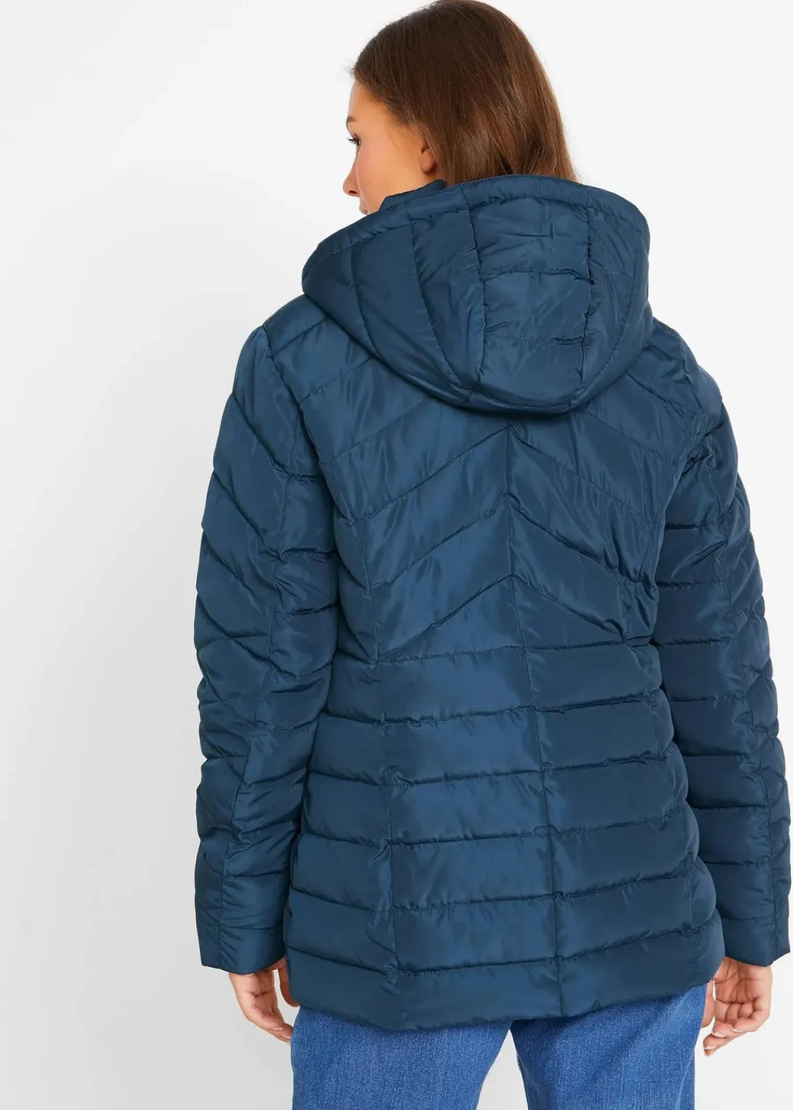 bonprix Jacken & Mäntel|Bekleidung·Hosen^Leichte Steppjacke mit abnehmbarer Kapuze dunkelblau