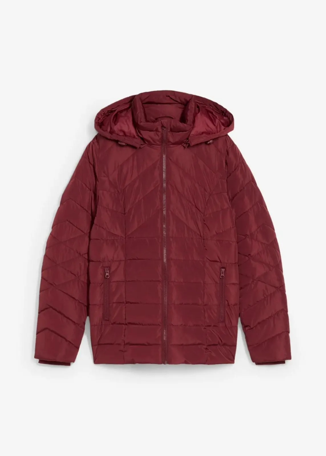 bonprix Jacken & Mäntel|Bekleidung·Hosen^Leichte Steppjacke mit abnehmbarer Kapuze dunkelbeere