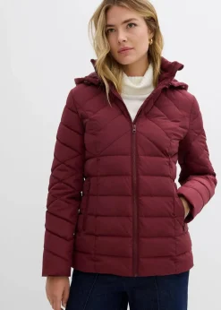 bonprix Jacken & Mäntel|Bekleidung·Hosen^Leichte Steppjacke mit abnehmbarer Kapuze dunkelbeere