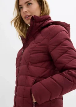 bonprix Jacken & Mäntel|Bekleidung·Hosen^Leichte Steppjacke mit abnehmbarer Kapuze dunkelbeere