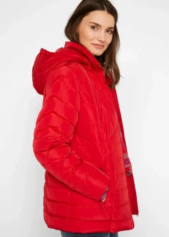 bonprix Jacken & Mäntel|Bekleidung·Hosen^Leichte Steppjacke mit abnehmbarer Kapuze tiefrot