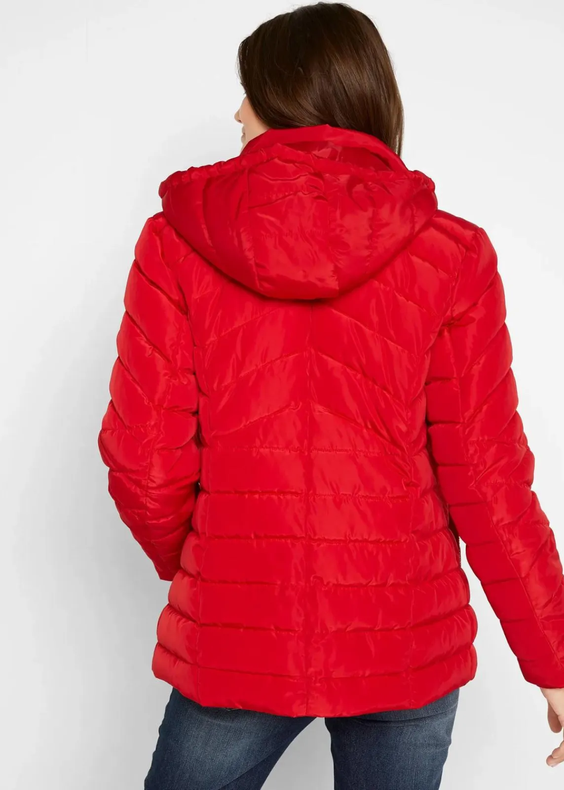 bonprix Jacken & Mäntel|Bekleidung·Hosen^Leichte Steppjacke mit abnehmbarer Kapuze tiefrot