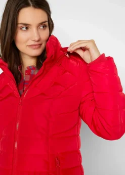 bonprix Jacken & Mäntel|Bekleidung·Hosen^Leichte Steppjacke mit abnehmbarer Kapuze tiefrot