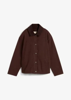 bonprix Bekleidung·Hosen|Jacken & Mäntel^leichte Twill-Jacke mit Cordkragen dunkelbraun