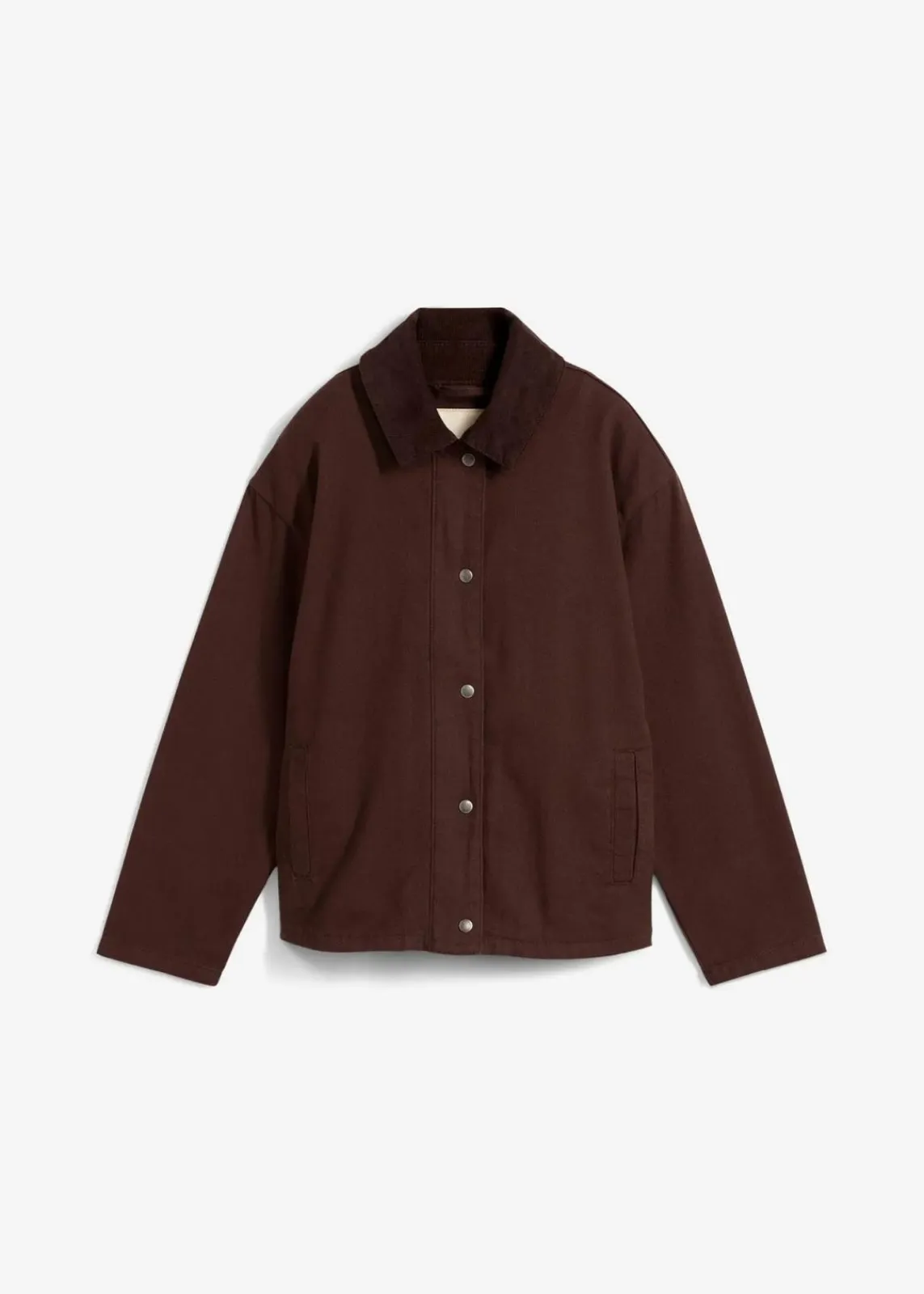 bonprix Bekleidung·Hosen|Jacken & Mäntel^leichte Twill-Jacke mit Cordkragen dunkelbraun