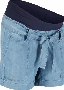 bonprix Bekleidung·Blazer|Umstandsmode^Leichte Umstandshorts mit Lyocell und Leinen hellblau denim