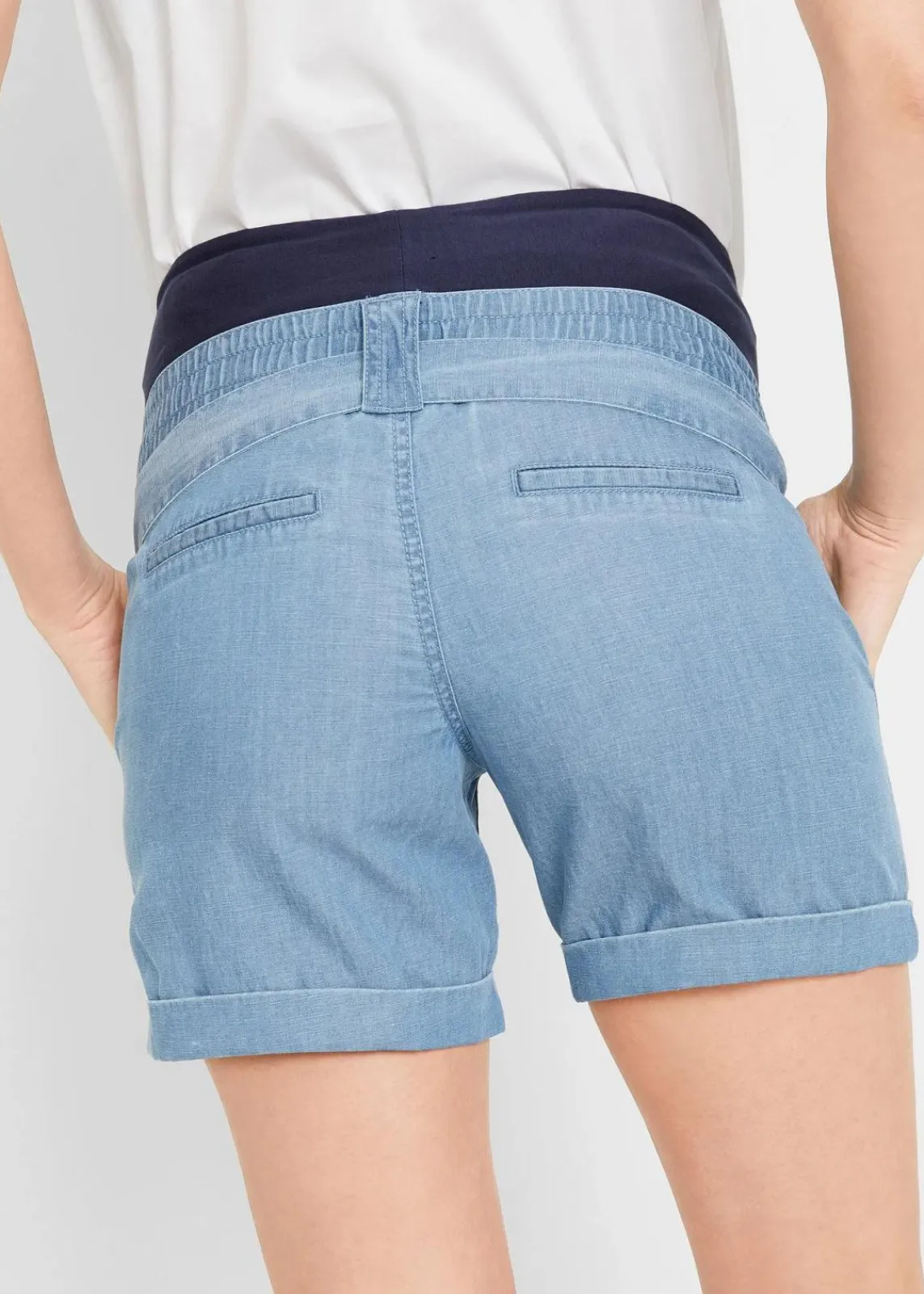 bonprix Bekleidung·Blazer|Umstandsmode^Leichte Umstandshorts mit Lyocell und Leinen hellblau denim