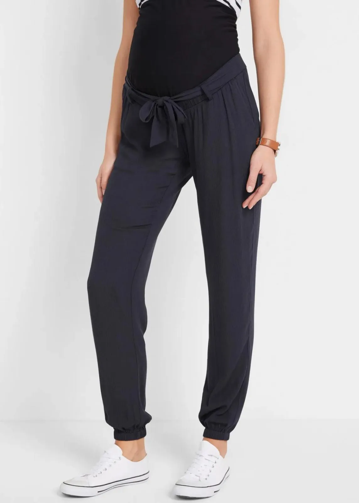 bonprix Umstandsmode^Leichte Umstandshose aus Viskose, Loose Fit schwarz