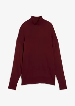 bonprix Bekleidung·Umstandsmode|Bekleidung·Jeans^Leichter Feinstrickpullover mit breitem Turtleneck aus Viskose-Mix ahornrot