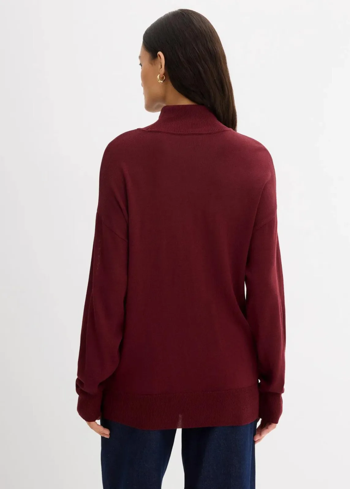 bonprix Bekleidung·Umstandsmode|Bekleidung·Jeans^Leichter Feinstrickpullover mit breitem Turtleneck aus Viskose-Mix ahornrot