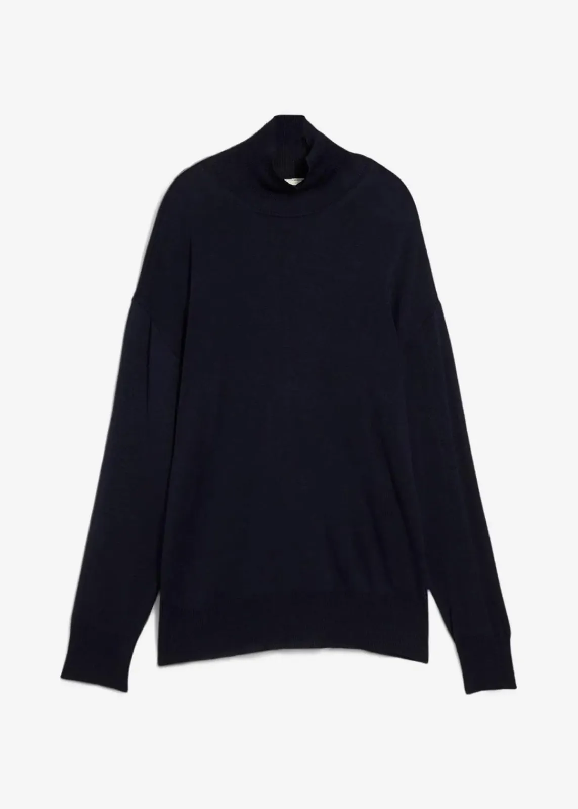 bonprix Pullover & Strickjacken|Strickmode^Leichter Feinstrickpullover mit breitem Turtleneck aus Viskose-Mix dunkelblau