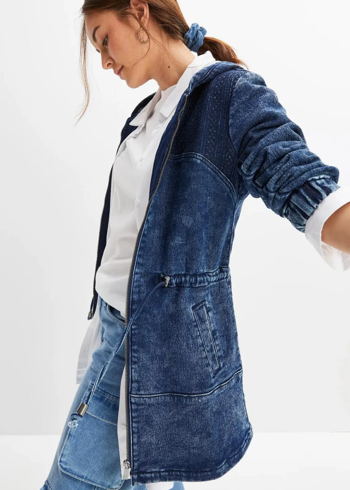 bonprix Jacken & Mäntel^leichter Jeansparka dunkelblau denim washed