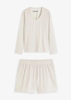 bonprix Wäsche·Homewear|Wäsche·Nachtwäsche^Leichter Loungewear Shorty aus weichem Material naturmeliert