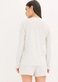 bonprix Wäsche·Homewear|Wäsche·Nachtwäsche^Leichter Loungewear Shorty aus weichem Material naturmeliert