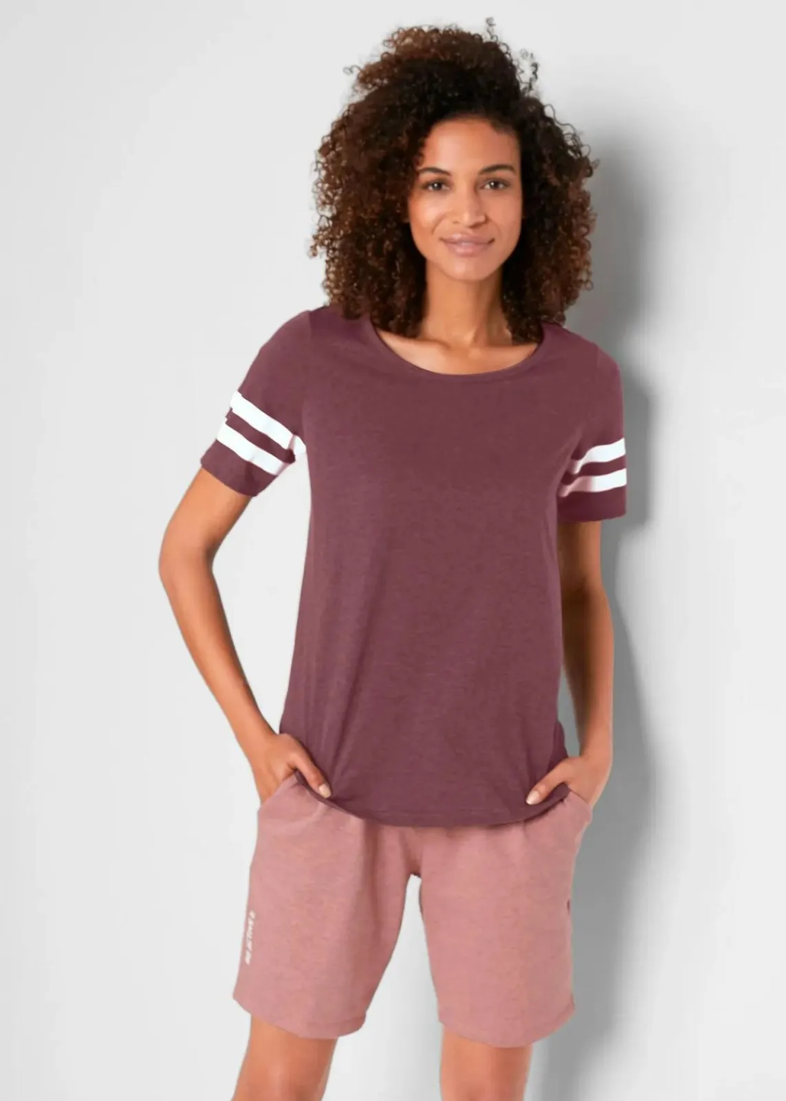 bonprix Sportbekleidung|Shirts & Tops^Leichtes Sport-Shirt (2er Pack) anthrazit meliert+dunkellila meliert