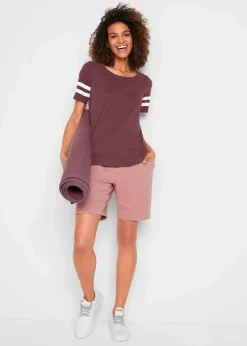 bonprix Sportbekleidung|Shirts & Tops^Leichtes Sport-Shirt (2er Pack) anthrazit meliert+dunkellila meliert