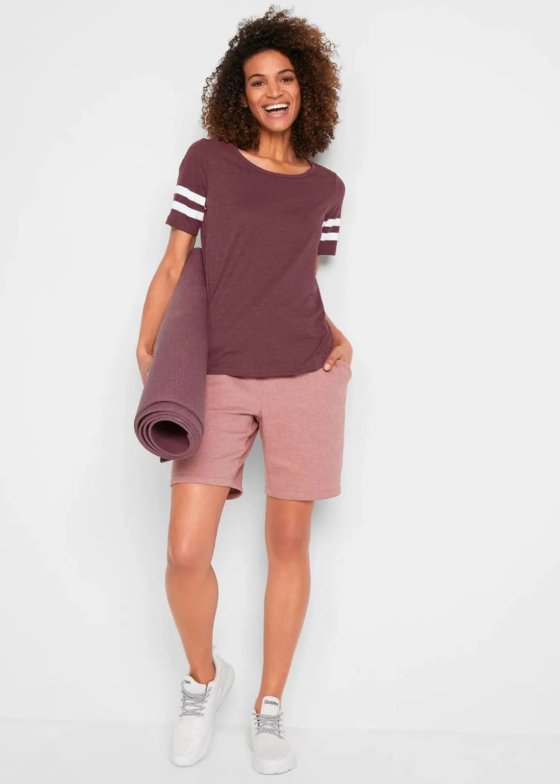 bonprix Sportbekleidung|Shirts & Tops^Leichtes Sport-Shirt (2er Pack) anthrazit meliert+dunkellila meliert