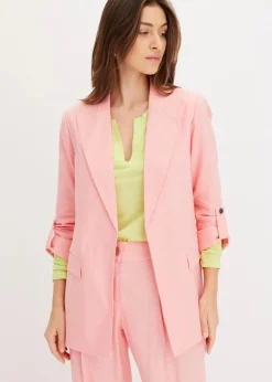 bonprix Bekleidung·Basics|Blazer^Leinen Blazer softrosa