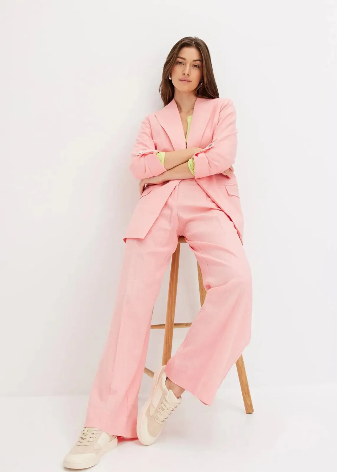 bonprix Bekleidung·Basics|Blazer^Leinen Blazer softrosa