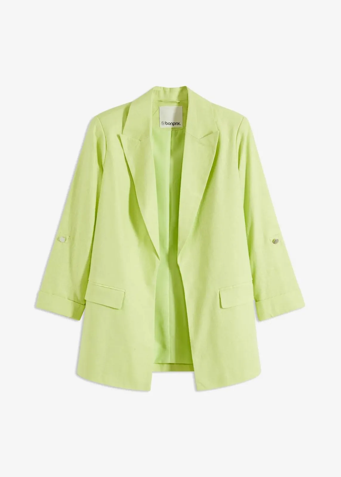 bonprix Blazer|Bekleidung·Basics^Leinen Blazer mintgrün