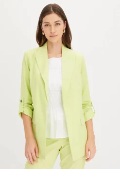 bonprix Blazer|Bekleidung·Basics^Leinen Blazer mintgrün