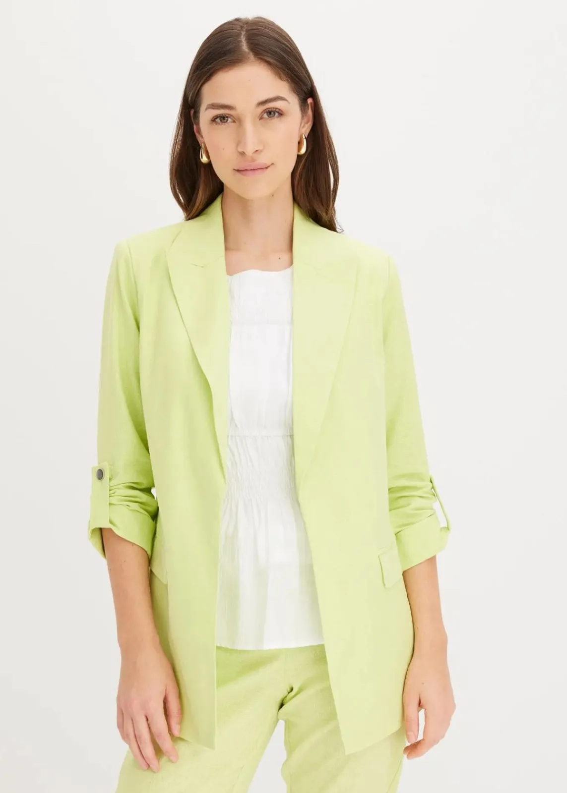 bonprix Blazer|Bekleidung·Basics^Leinen Blazer mintgrün