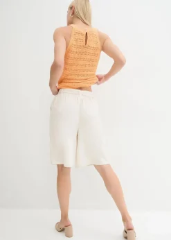 bonprix Hosen|Shorts^Leinen-Bermuda naturbeige