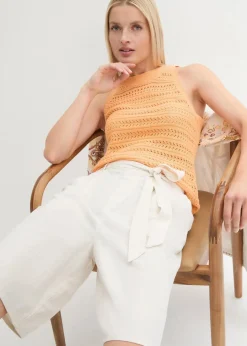 bonprix Hosen|Shorts^Leinen-Bermuda naturbeige