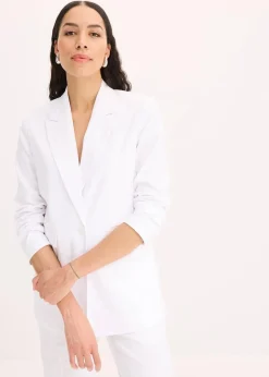 bonprix Blazer^Leinen-Blazer weiß