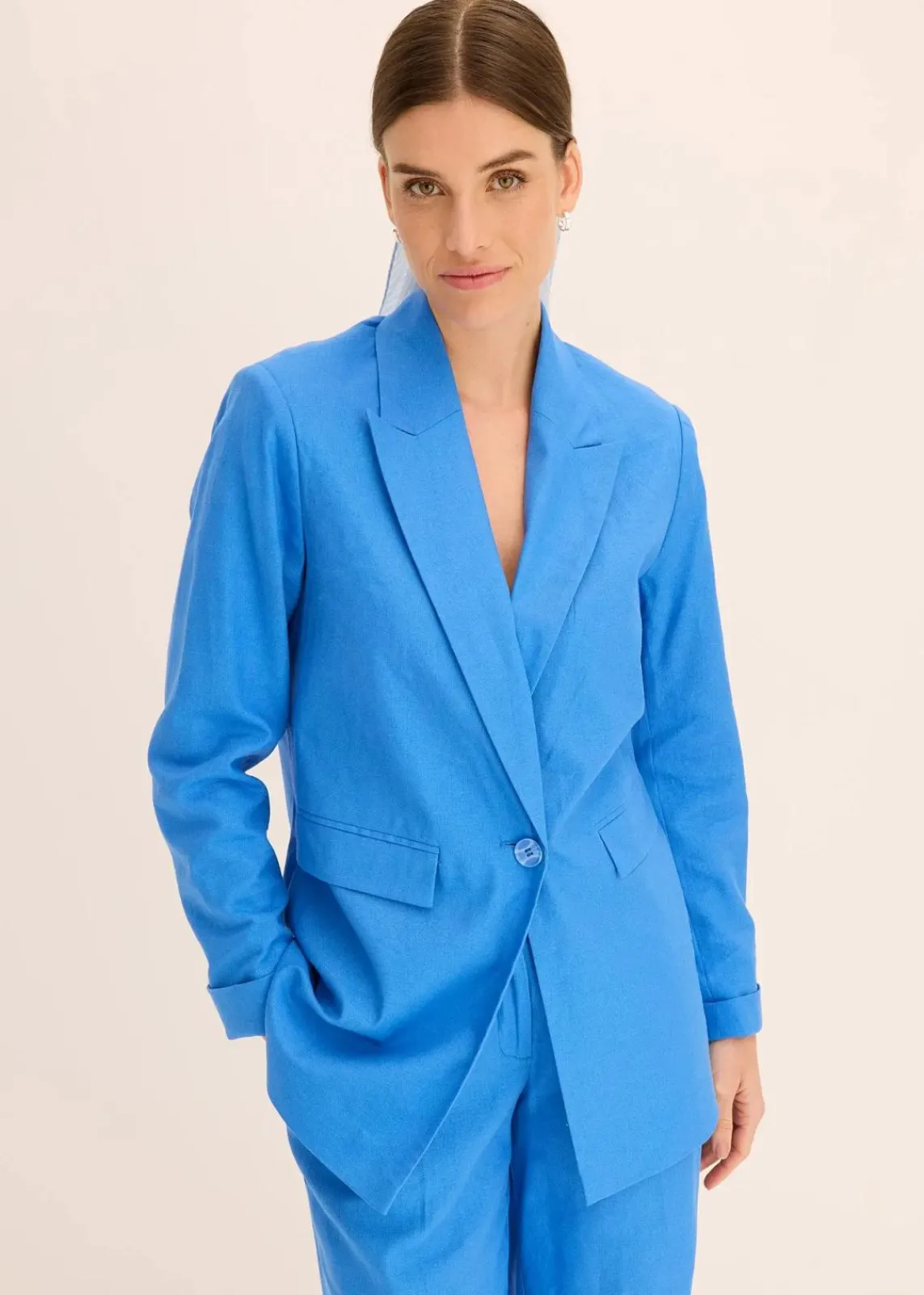 bonprix Blazer^Leinen-Blazer gletscherblau