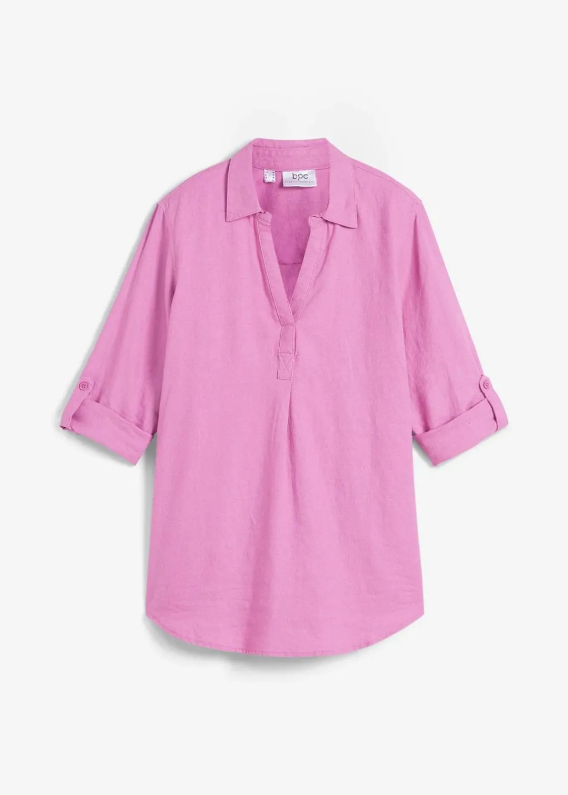 bonprix Bekleidung·Jacken & Mäntel|Blusen & Tuniken^Leinen-Bluse, 3/4-Arm fliederpink
