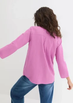 bonprix Bekleidung·Jacken & Mäntel|Blusen & Tuniken^Leinen-Bluse, 3/4-Arm fliederpink