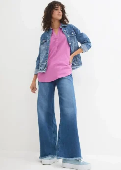 bonprix Bekleidung·Jacken & Mäntel|Blusen & Tuniken^Leinen-Bluse, 3/4-Arm fliederpink