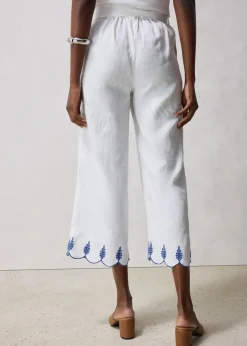 bonprix Bekleidung·Kleider|Premium^Leinen-Culotte mit Gürtel (2 tlg. Set) weiß