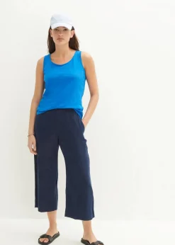 bonprix Hosen|Bekleidung·Kleider^Leinen-Culotte, wadenlang dunkelblau