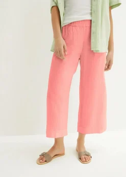 bonprix Hosen|Bekleidung·Kleider^Leinen-Culotte, wadenlang pfirsich