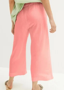 bonprix Hosen|Bekleidung·Kleider^Leinen-Culotte, wadenlang pfirsich