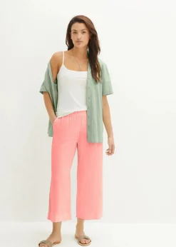 bonprix Hosen|Bekleidung·Kleider^Leinen-Culotte, wadenlang pfirsich