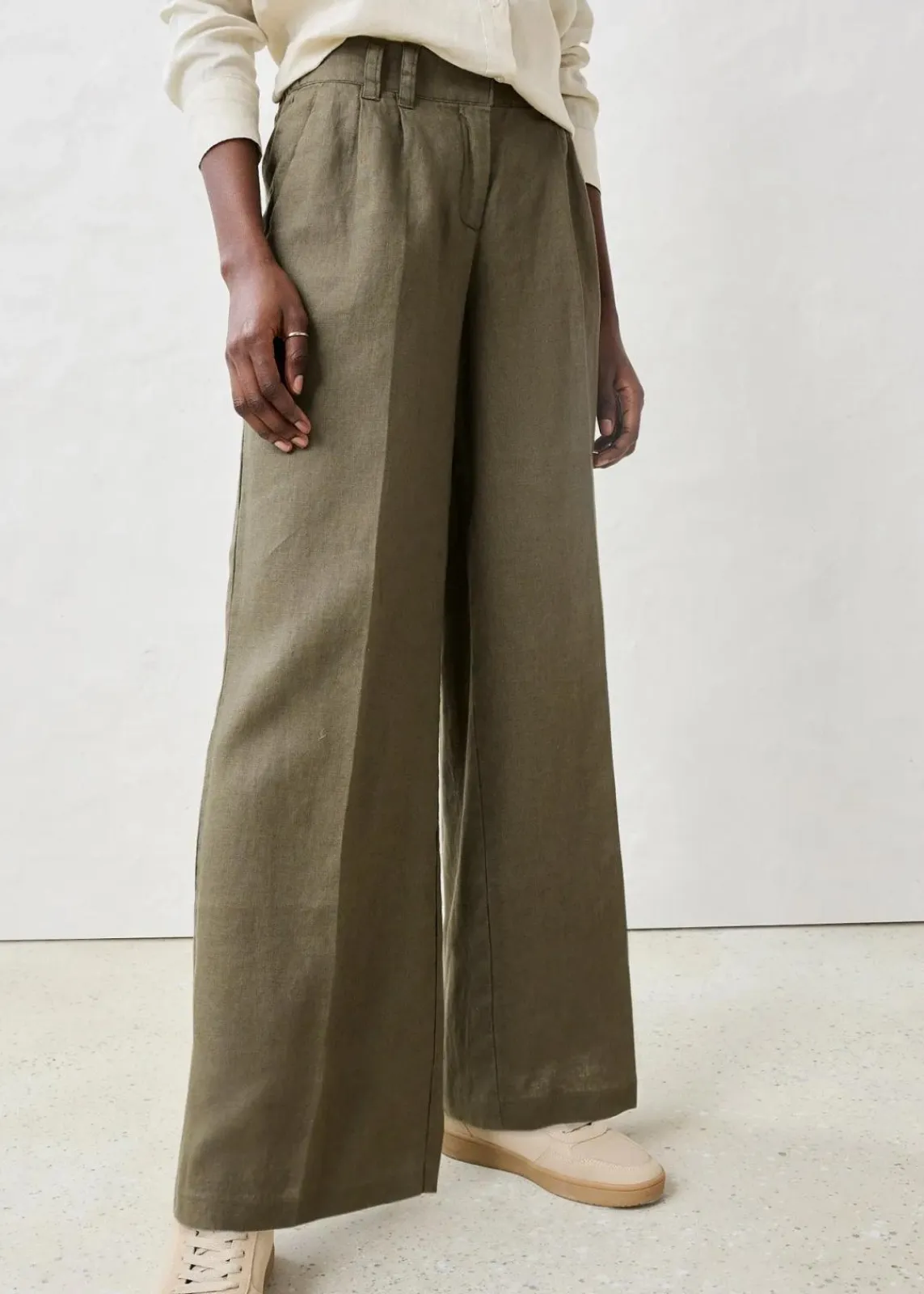 bonprix Nachhaltigere Materialien|Hosen^Leinenhose dunkeloliv