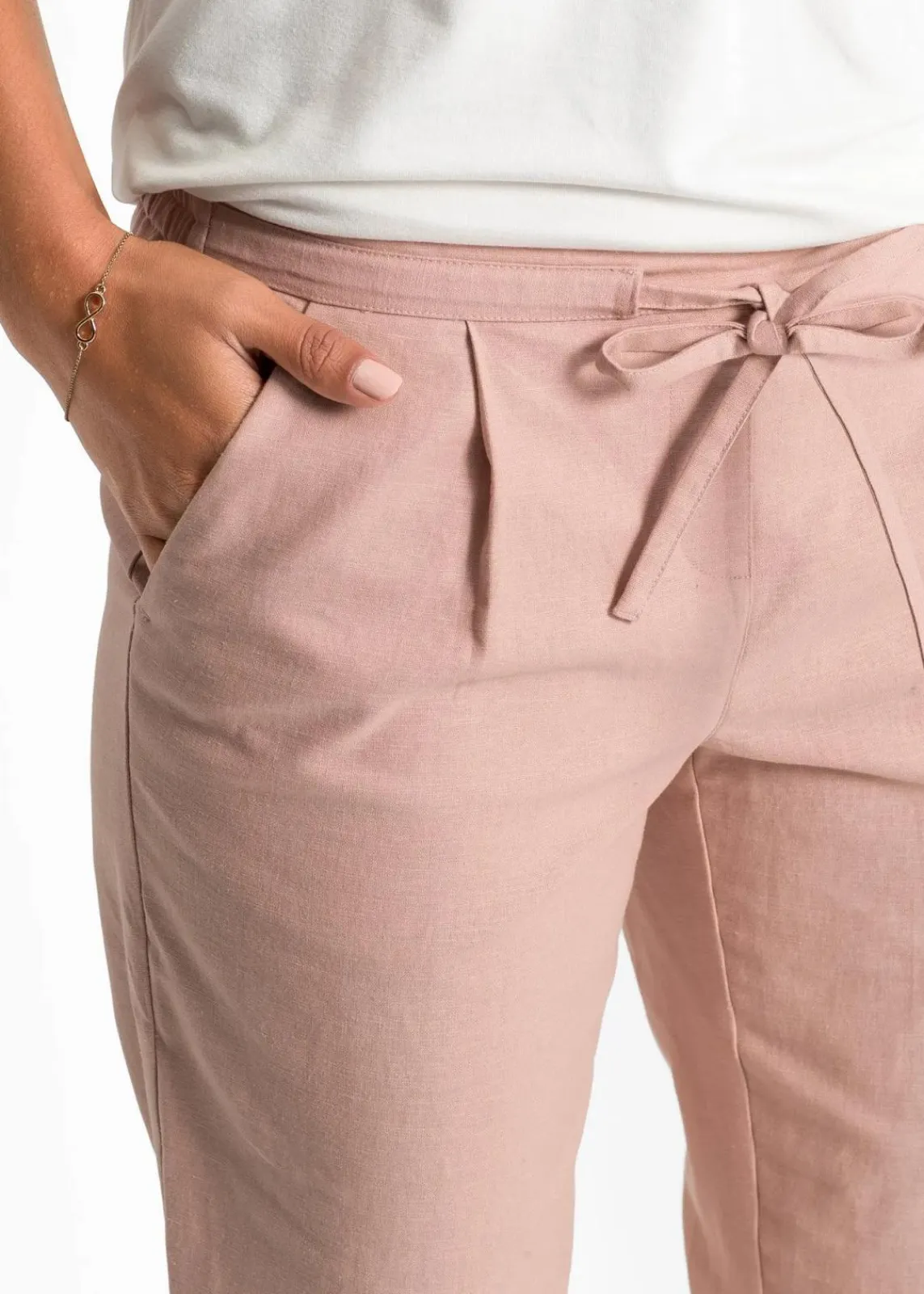bonprix Hosen|Bekleidung·Kleider^Leinenhose vintagerosa
