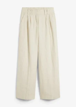 bonprix Bekleidung·Kleider|Premium^Leinenhose hellsand