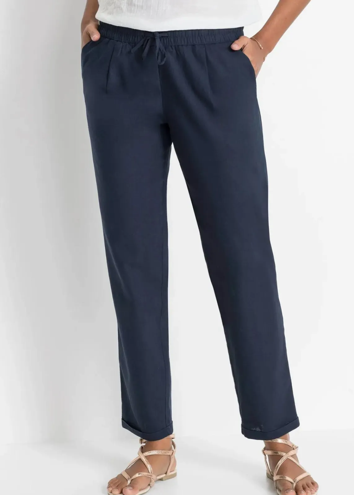 bonprix Hosen|Bekleidung·Kleider^Leinenhose dunkelblau
